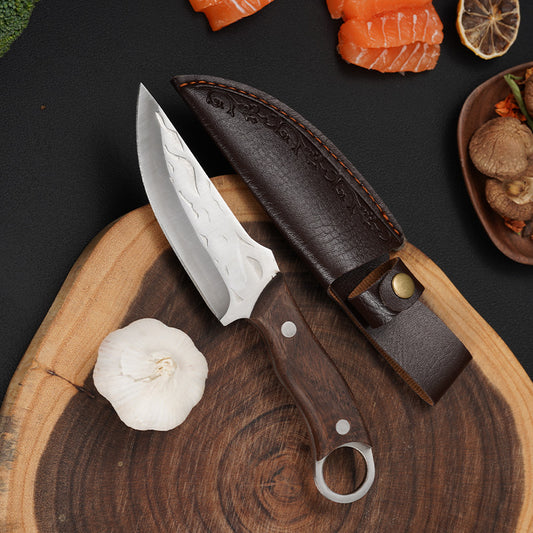 2-Piece Outdoor Multi-Purpose Knife Set with Sheath BBQ Patio Cutting Steak Specialty Knife Cutting Barbecue Knife Cutting Chicken Wing Knife BBQ Specialty Knife Outdoor Cooking Specialty Knife
